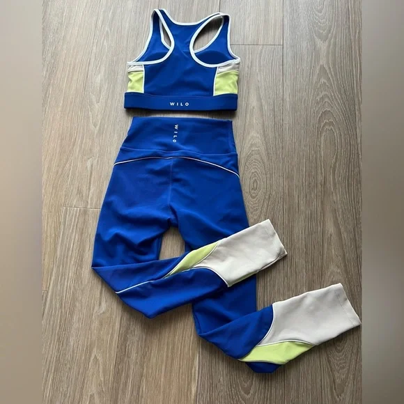 Anthropologie Wilo The Label Pink Ribbed 2 pc Activewear Brand NWT blue - Picture 4 of 6